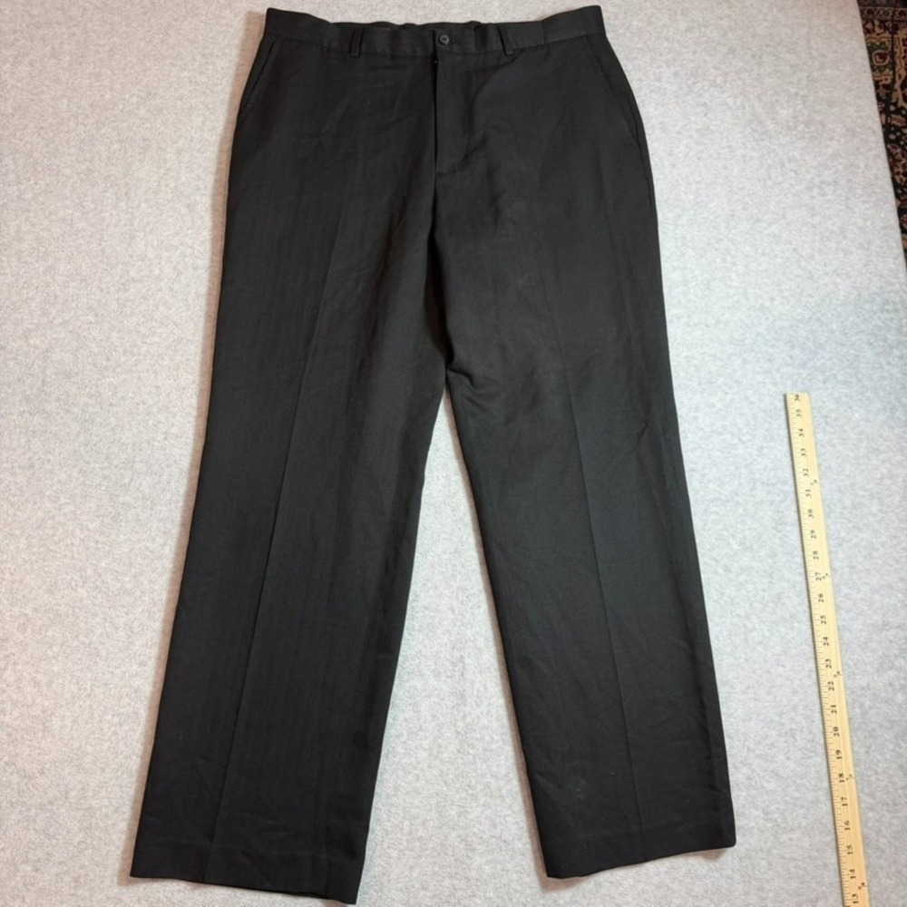 Perry Ellis Mens 36x32 Black Flat Front Dress Pants Slacks 49MB9016 - Picture 2 of 11